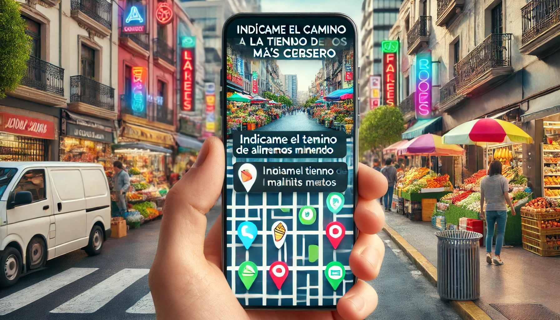 indícame el camino a la tienda de alimentos más cercana
